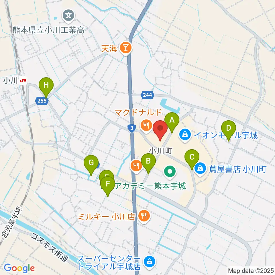TOHOシネマズ宇城周辺の駐車場・コインパーキング一覧地図