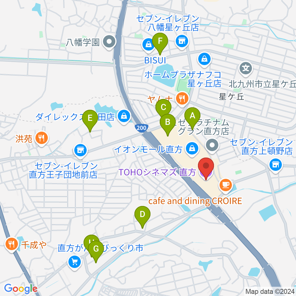 TOHOシネマズ直方周辺の駐車場・コインパーキング一覧地図