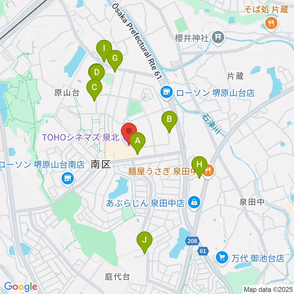 TOHOシネマズ泉北周辺の駐車場・コインパーキング一覧地図