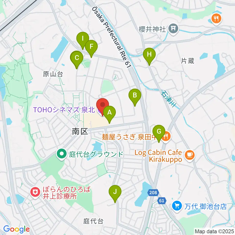 TOHOシネマズ泉北周辺の駐車場・コインパーキング一覧地図