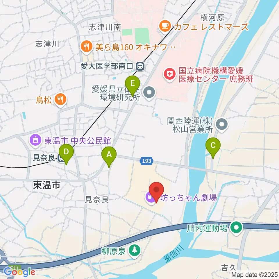 東温アートヴィレッジセンター・シアターNEST周辺の駐車場・コインパーキング一覧地図