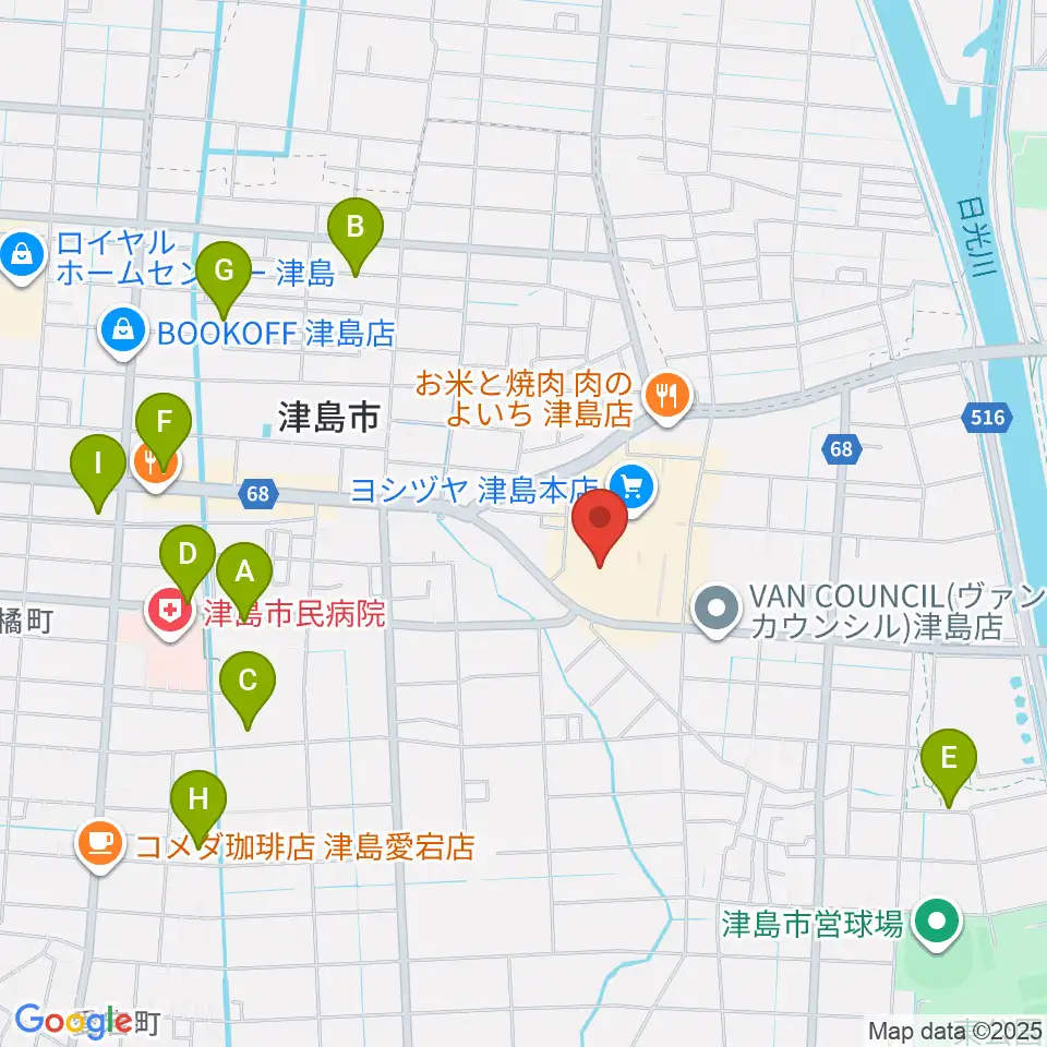 TOHOシネマズ津島周辺の駐車場・コインパーキング一覧地図