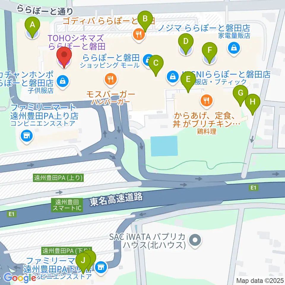 TOHOシネマズららぽーと磐田周辺の駐車場・コインパーキング一覧地図