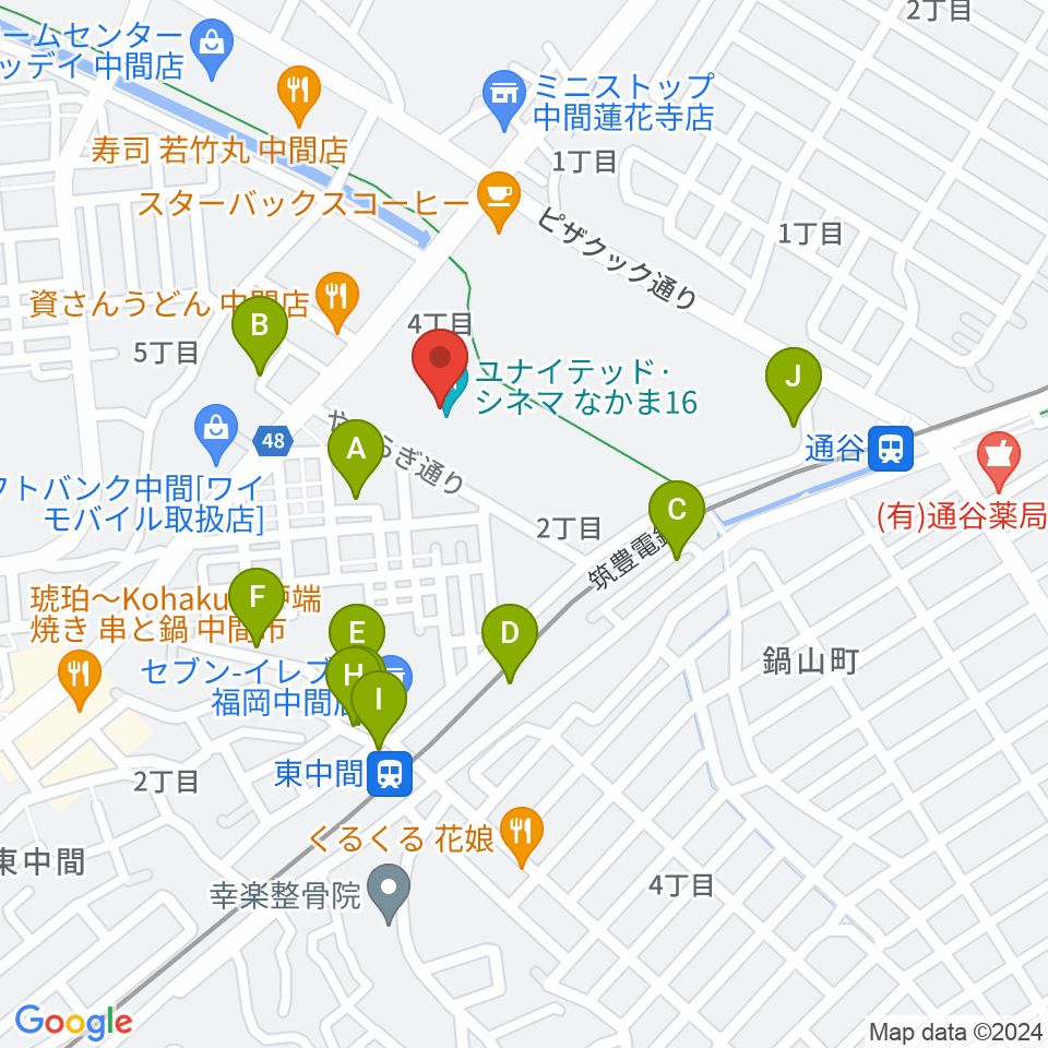 ユナイテッド・シネマなかま16周辺の駐車場・コインパーキング一覧地図