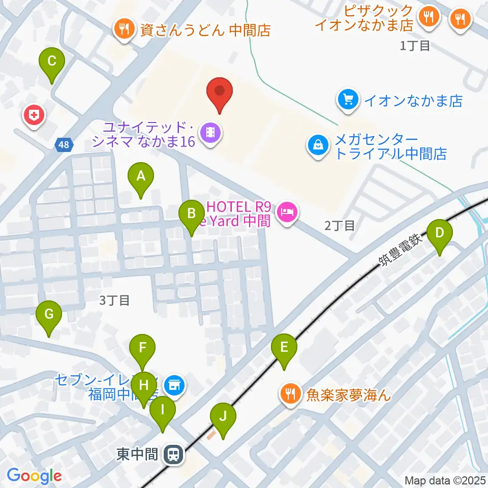 ユナイテッド・シネマなかま16周辺の駐車場・コインパーキング一覧地図