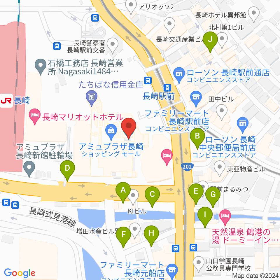ユナイテッド・シネマ長崎周辺の駐車場・コインパーキング一覧地図