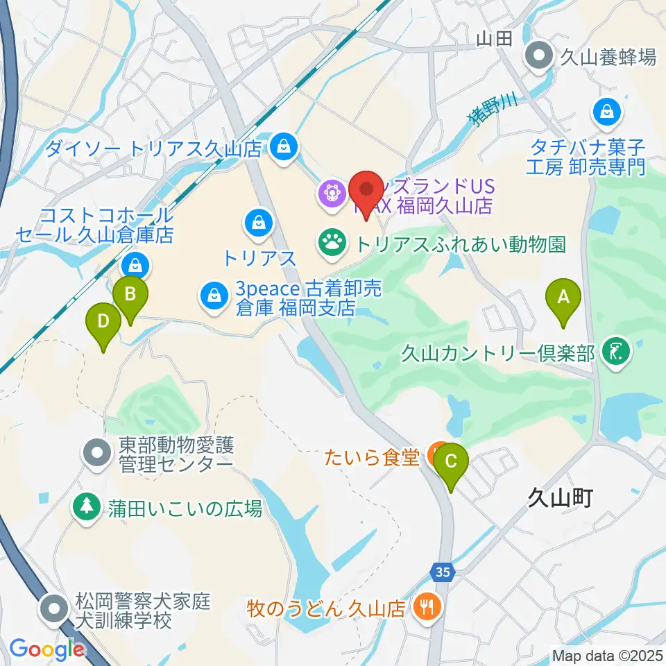 ユナイテッド・シネマ トリアス久山周辺の駐車場・コインパーキング一覧地図