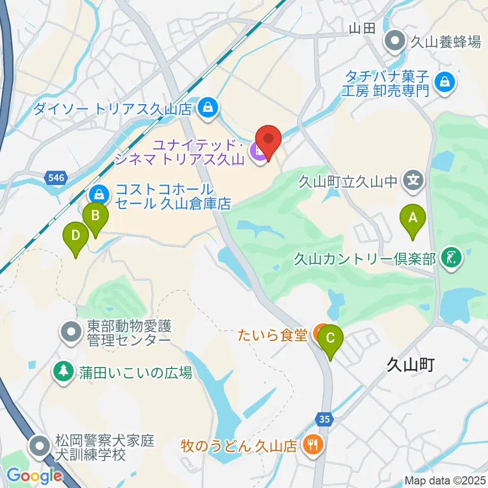ユナイテッド・シネマ トリアス久山周辺の駐車場・コインパーキング一覧地図
