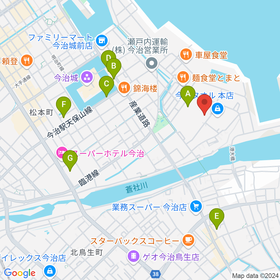 ユナイテッド・シネマ フジグラン今治周辺の駐車場・コインパーキング一覧地図