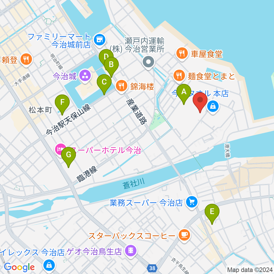 ユナイテッド・シネマ フジグラン今治周辺の駐車場・コインパーキング一覧地図