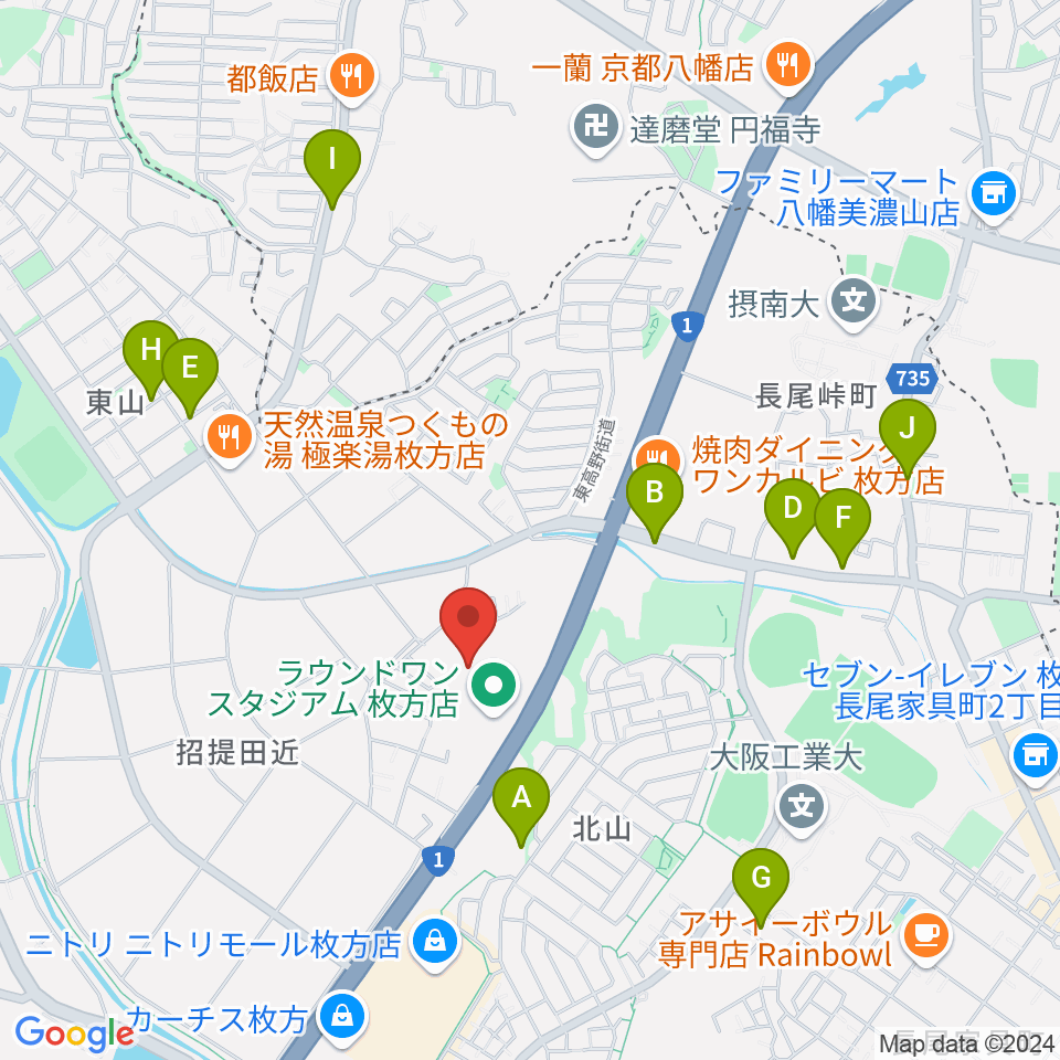 ユナイテッド・シネマ枚方周辺の駐車場・コインパーキング一覧地図