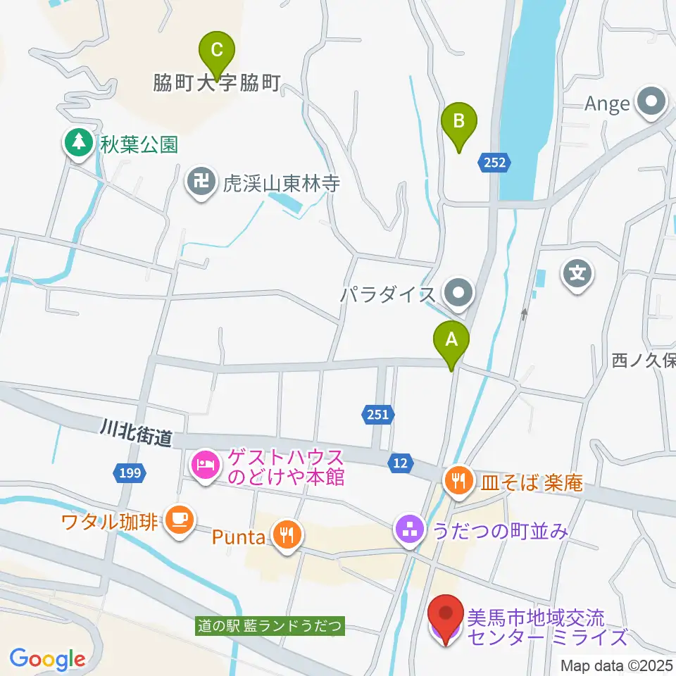 美馬市地域交流センター ミライズ周辺の駐車場・コインパーキング一覧地図