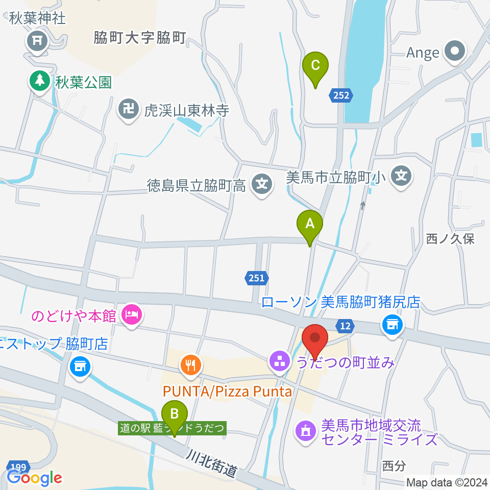 脇町劇場 オデオン座周辺の駐車場・コインパーキング一覧地図