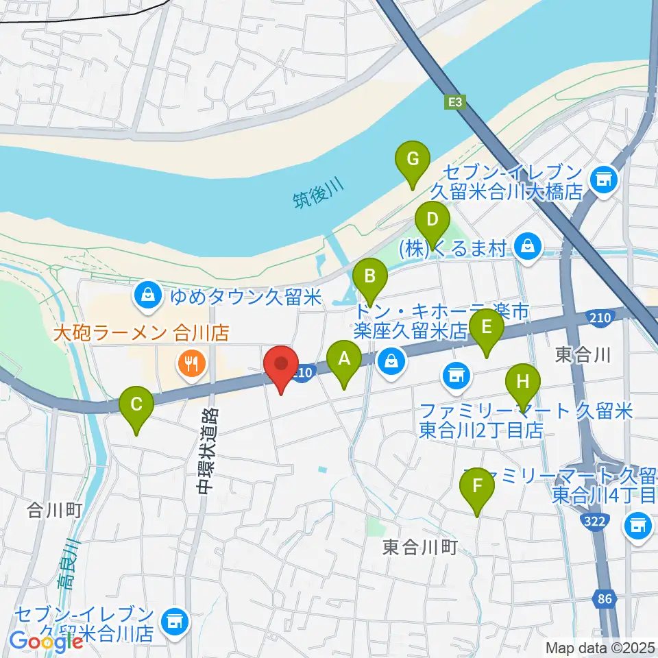 T・ジョイ久留米周辺の駐車場・コインパーキング一覧地図