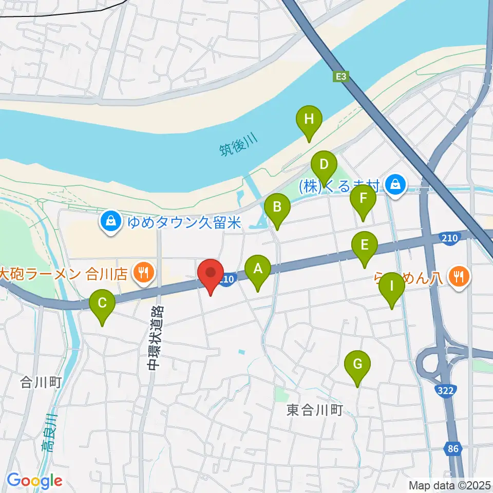 T・ジョイ久留米周辺の駐車場・コインパーキング一覧地図