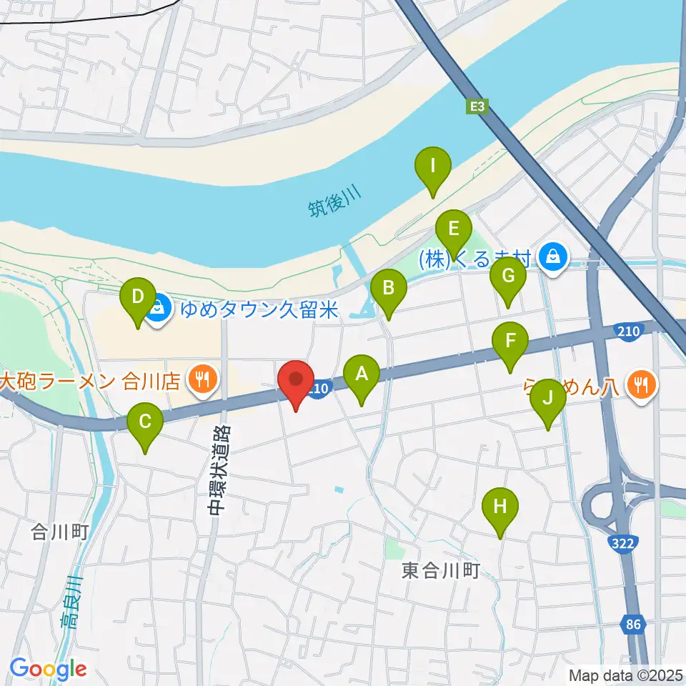 T・ジョイ久留米周辺の駐車場・コインパーキング一覧地図