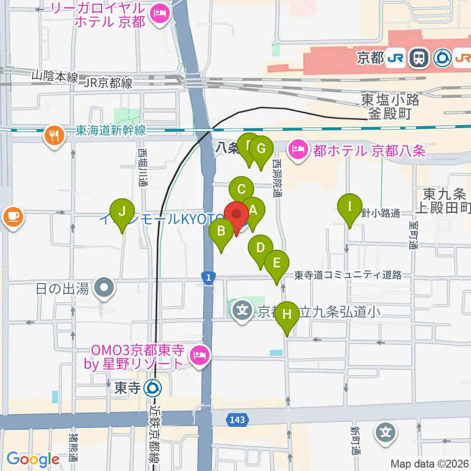 T ジョイ京都 周辺の駐車場 コインパーキング一覧マップ