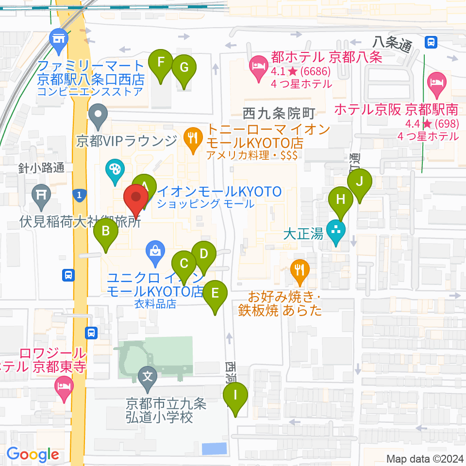 T・ジョイ京都周辺の駐車場・コインパーキング一覧地図