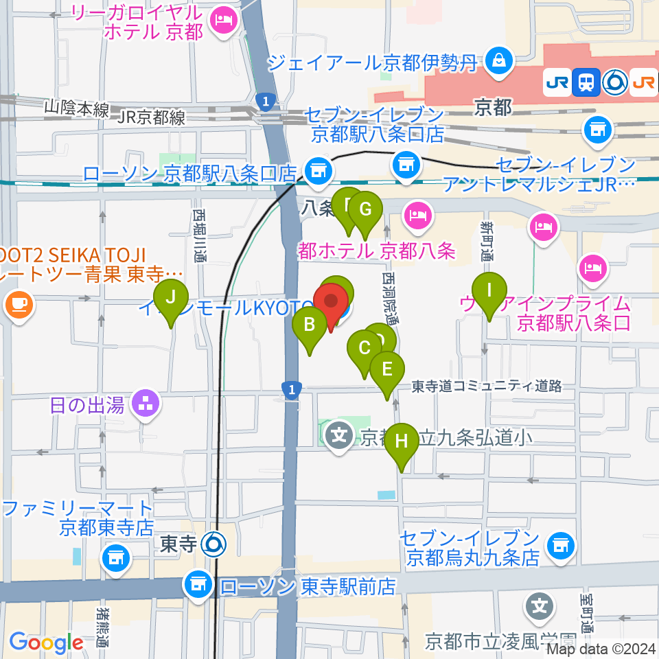 T・ジョイ京都周辺の駐車場・コインパーキング一覧地図