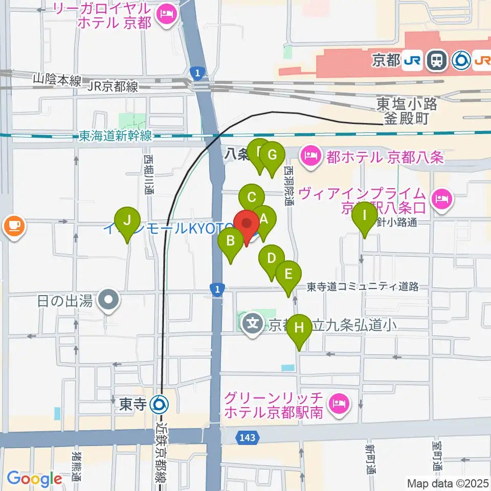 T・ジョイ京都周辺の駐車場・コインパーキング一覧地図