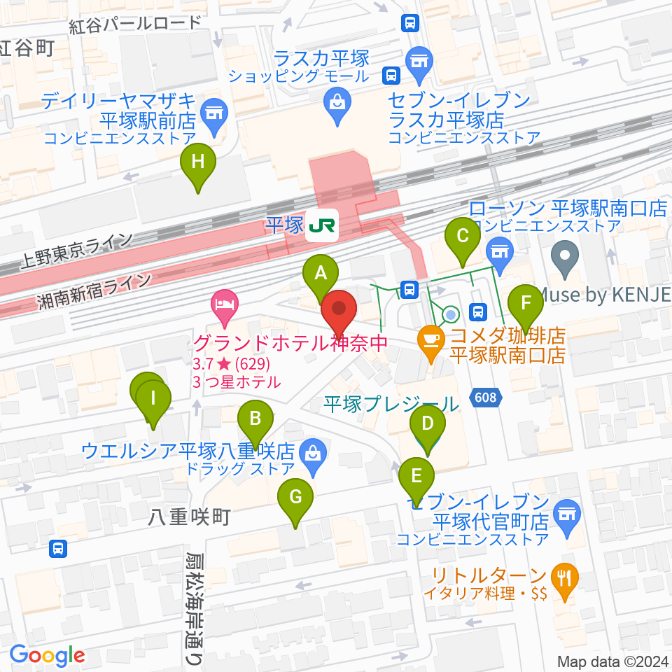 平塚Sad cafe周辺の駐車場・コインパーキング一覧地図