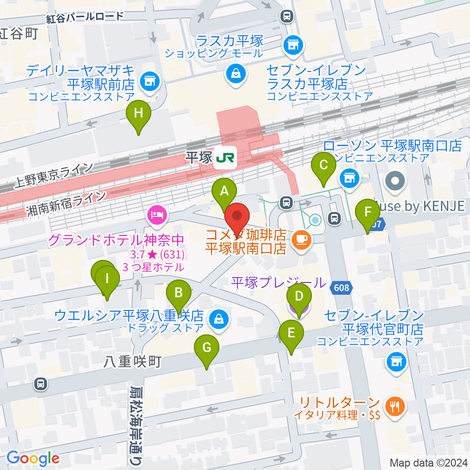 平塚Sad cafe周辺の駐車場・コインパーキング一覧地図