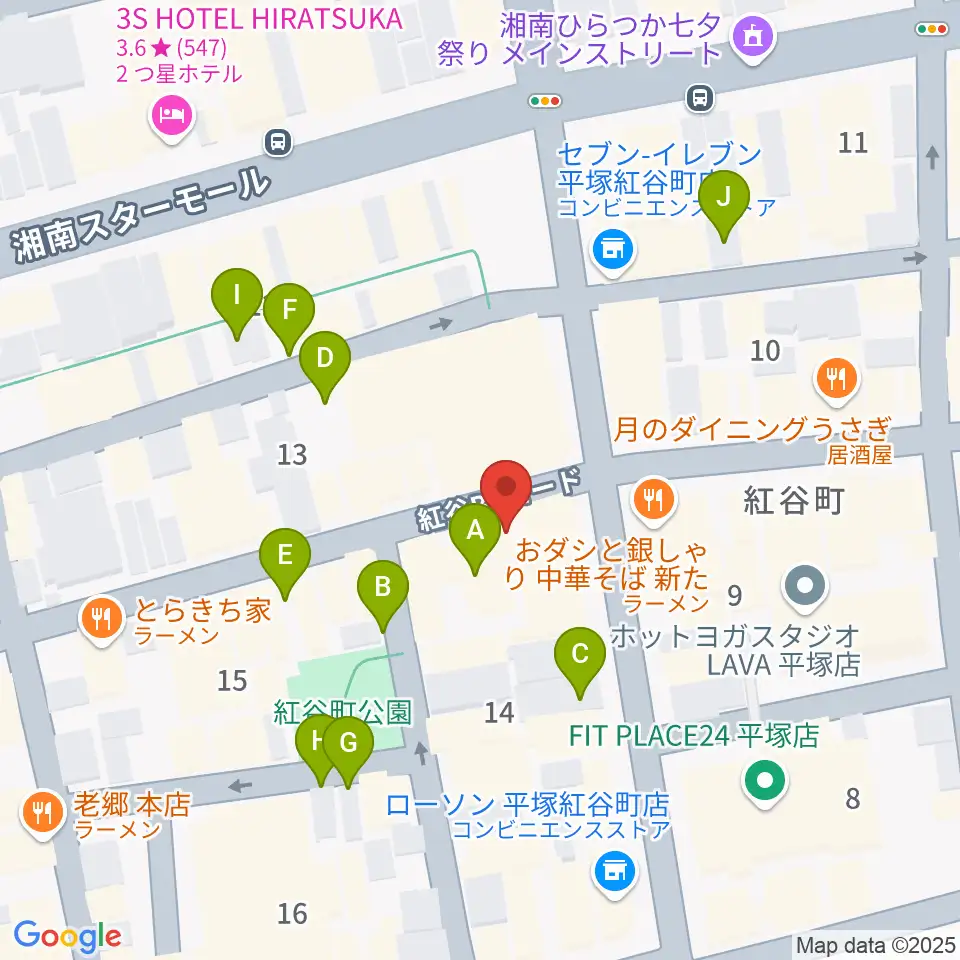 平塚ピアノフォルテ周辺の駐車場・コインパーキング一覧地図