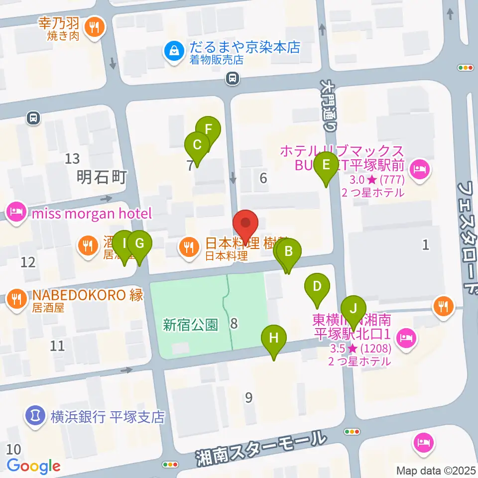 平塚パイプライン周辺の駐車場・コインパーキング一覧地図