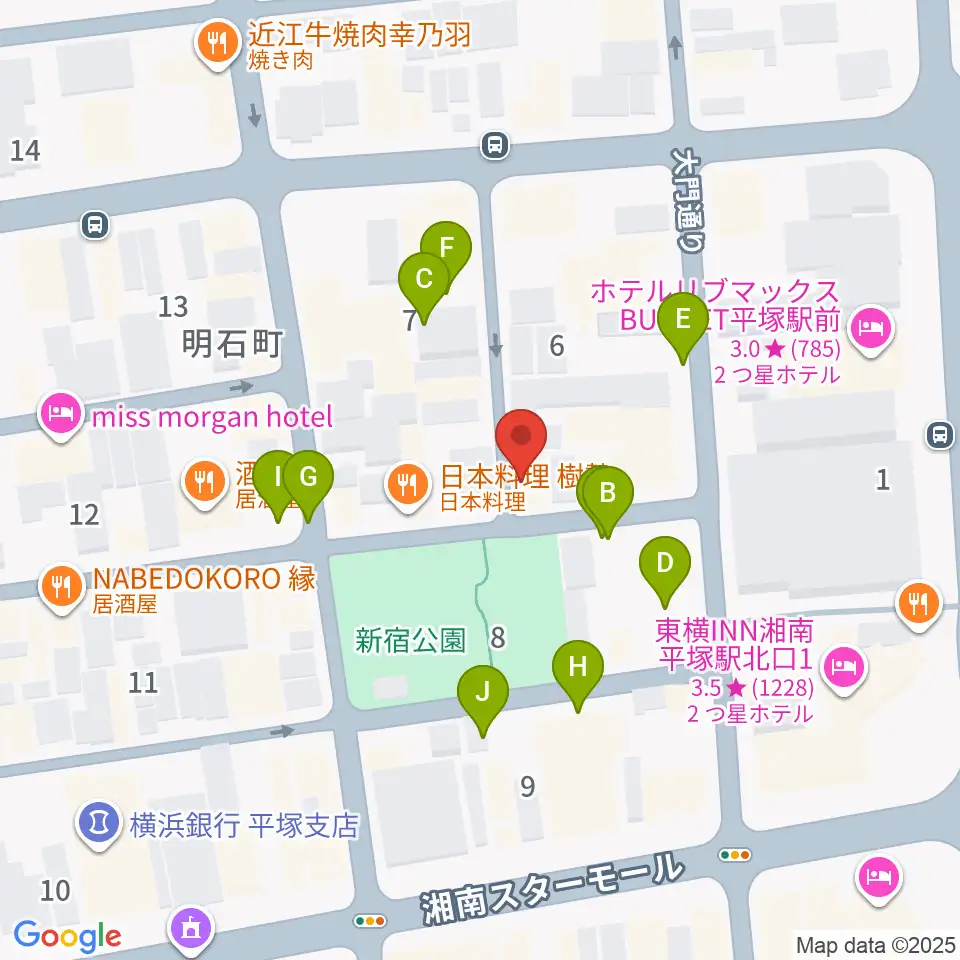平塚パイプライン周辺の駐車場・コインパーキング一覧地図