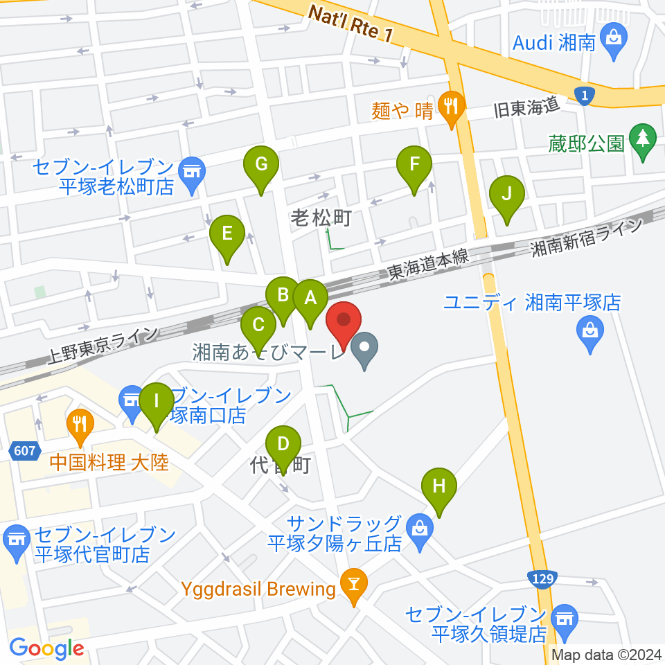 シネプレックス平塚周辺の駐車場・コインパーキング一覧地図