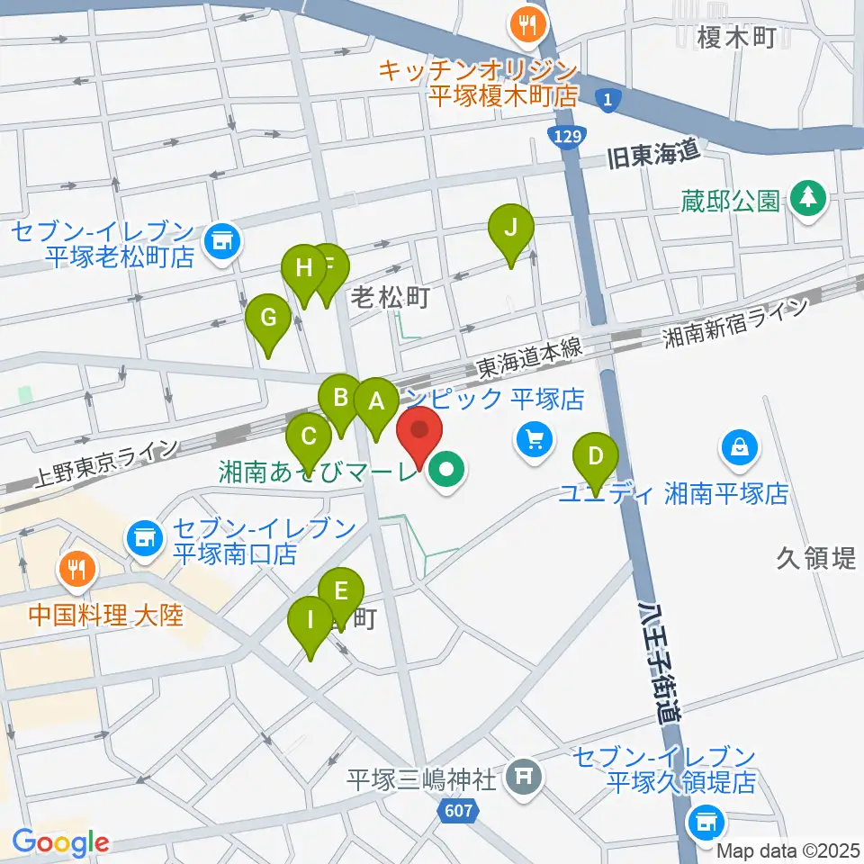 シネプレックス平塚周辺の駐車場・コインパーキング一覧地図