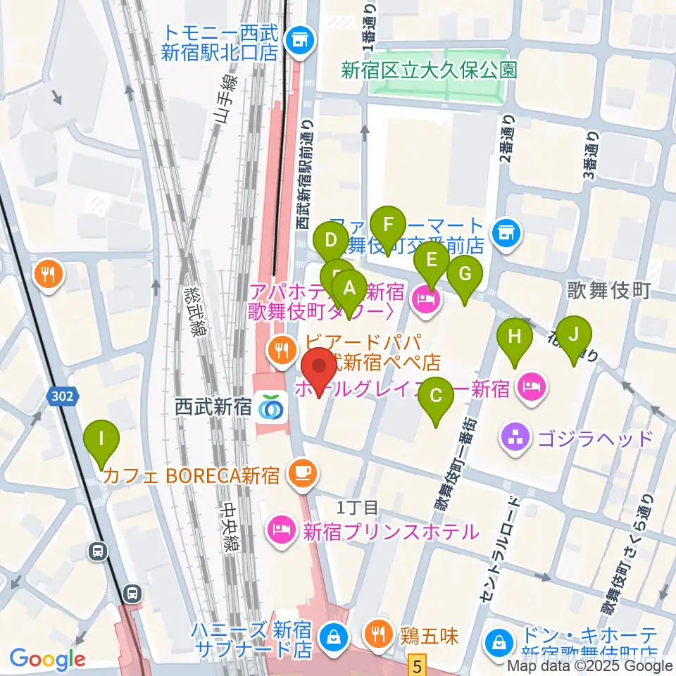 新宿ロックカフェロフト周辺の駐車場・コインパーキング一覧地図