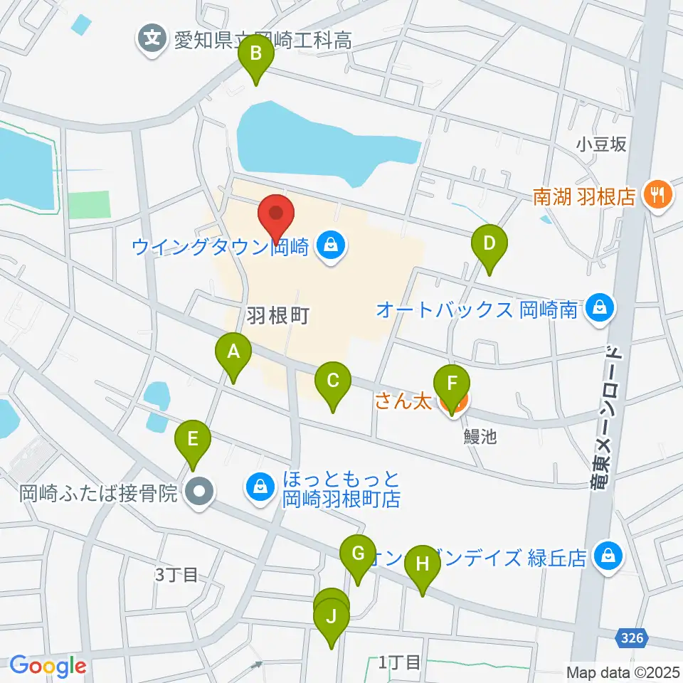 ローソン・ユナイテッドシネマ岡崎周辺の駐車場・コインパーキング一覧地図
