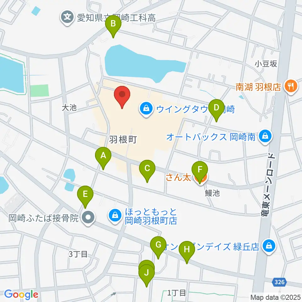 ローソン・ユナイテッドシネマ岡崎周辺の駐車場・コインパーキング一覧地図