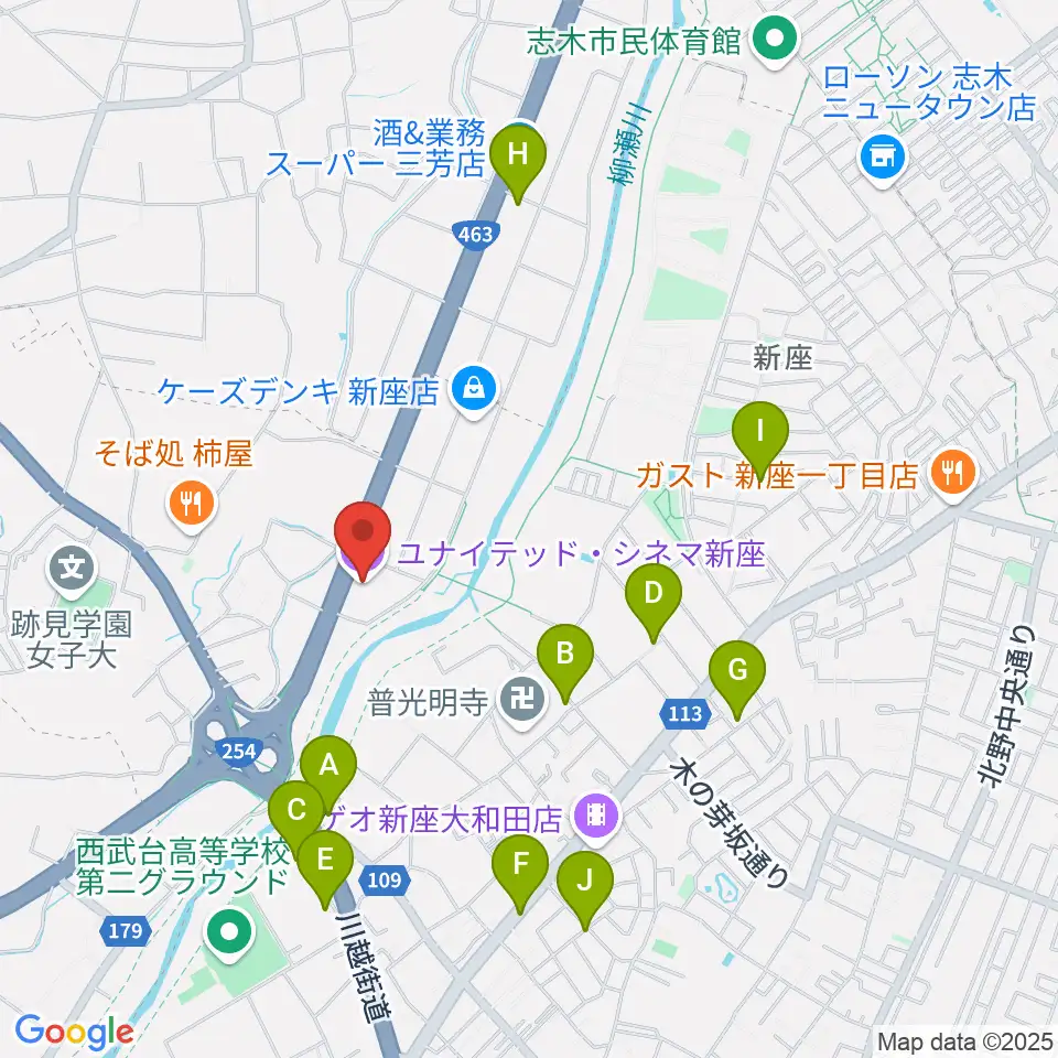 ユナイテッド・シネマ新座周辺の駐車場・コインパーキング一覧地図