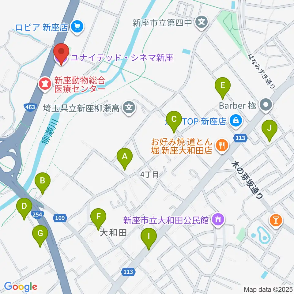 ユナイテッド・シネマ新座周辺の駐車場・コインパーキング一覧地図