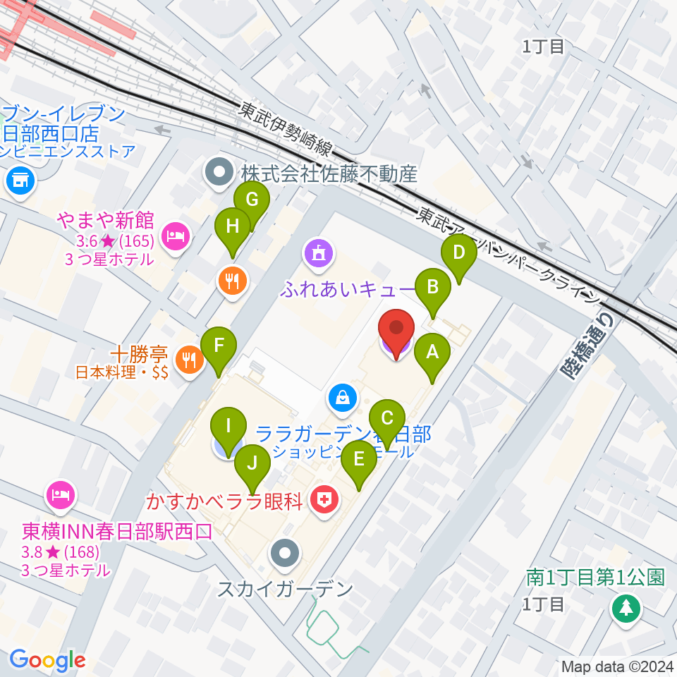 ユナイテッド・シネマ春日部周辺の駐車場・コインパーキング一覧地図