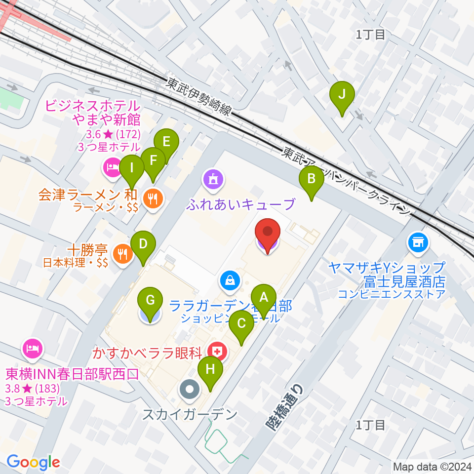 ユナイテッド・シネマ春日部周辺の駐車場・コインパーキング一覧地図