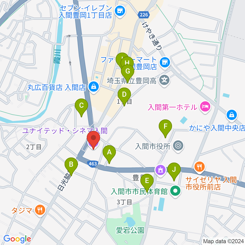 ユナイテッド・シネマ入間周辺の駐車場・コインパーキング一覧地図