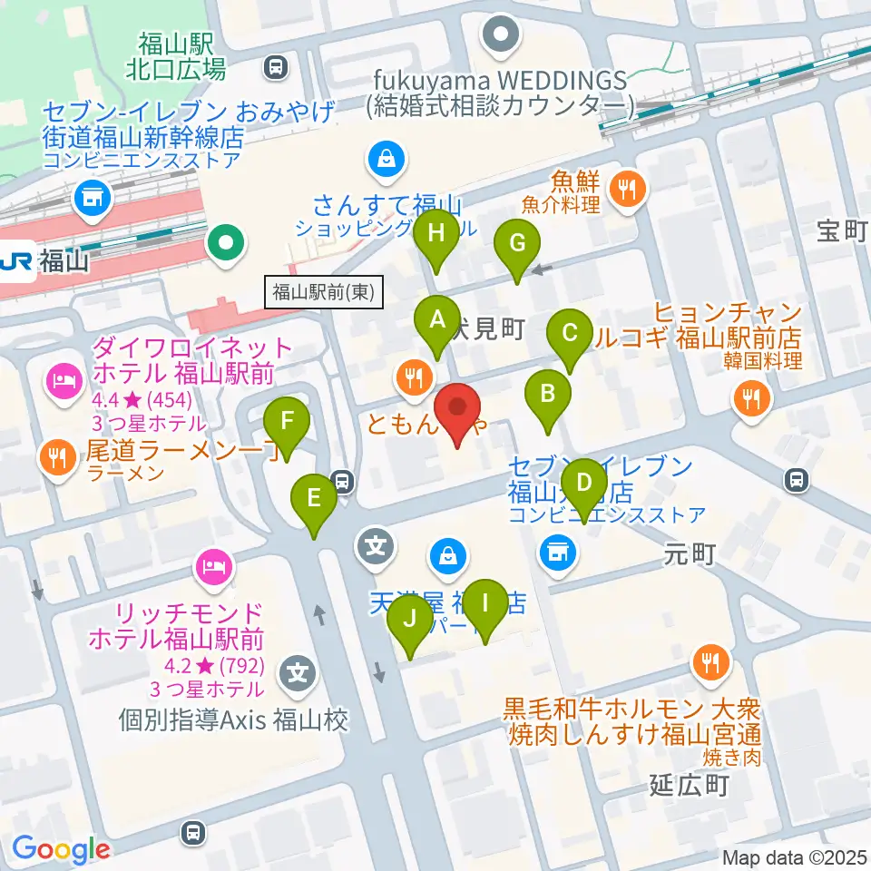 福山駅前シネマモード周辺の駐車場・コインパーキング一覧地図