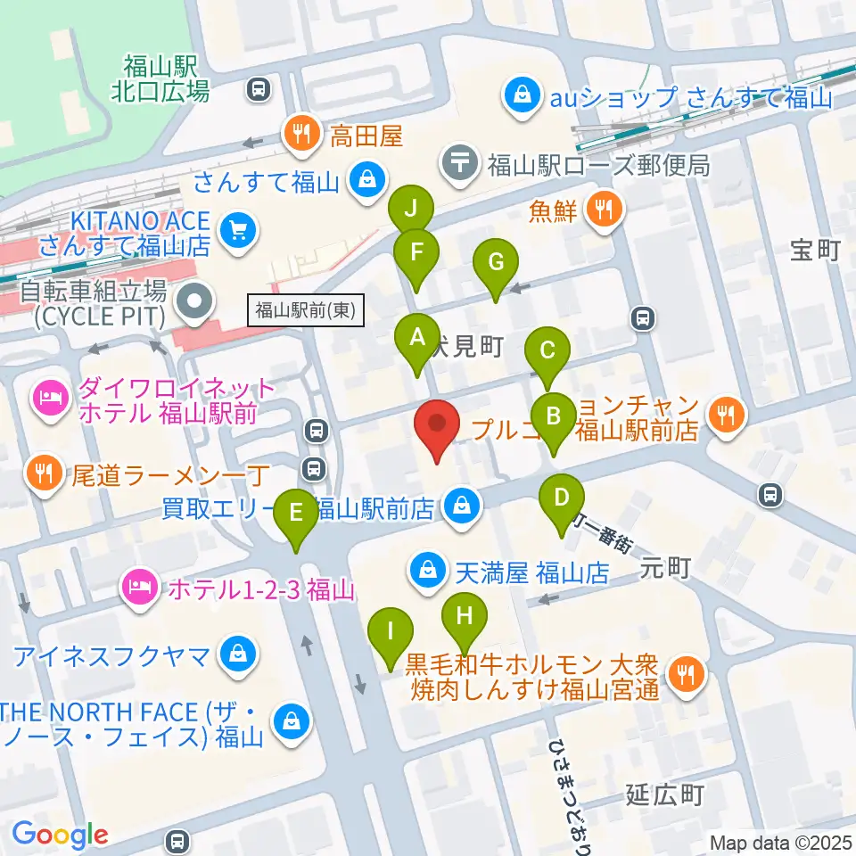 福山駅前シネマモード周辺の駐車場・コインパーキング一覧地図
