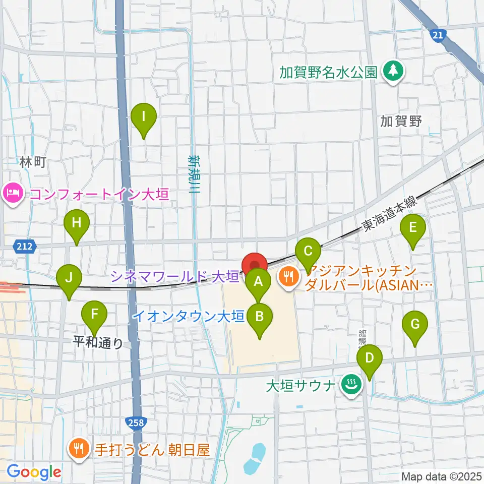 シネマワールド大垣周辺の駐車場・コインパーキング一覧地図
