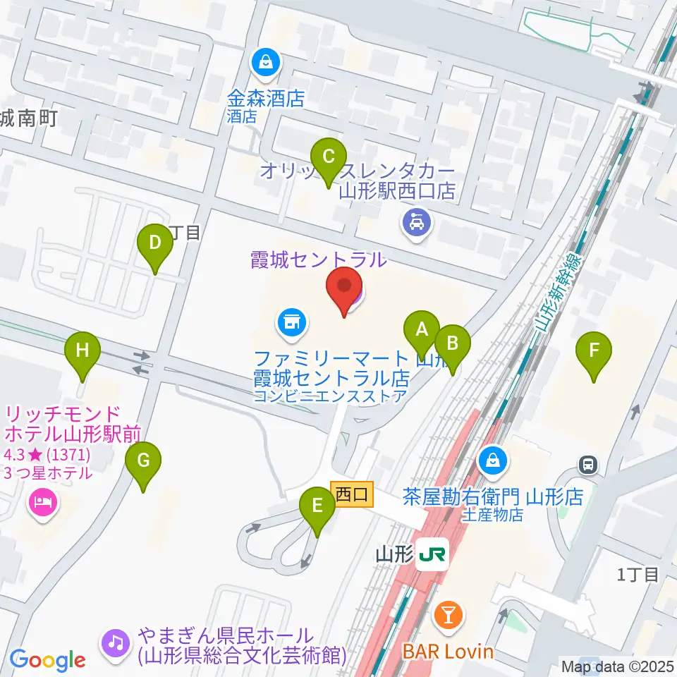 ソラリス山形周辺の駐車場・コインパーキング一覧地図
