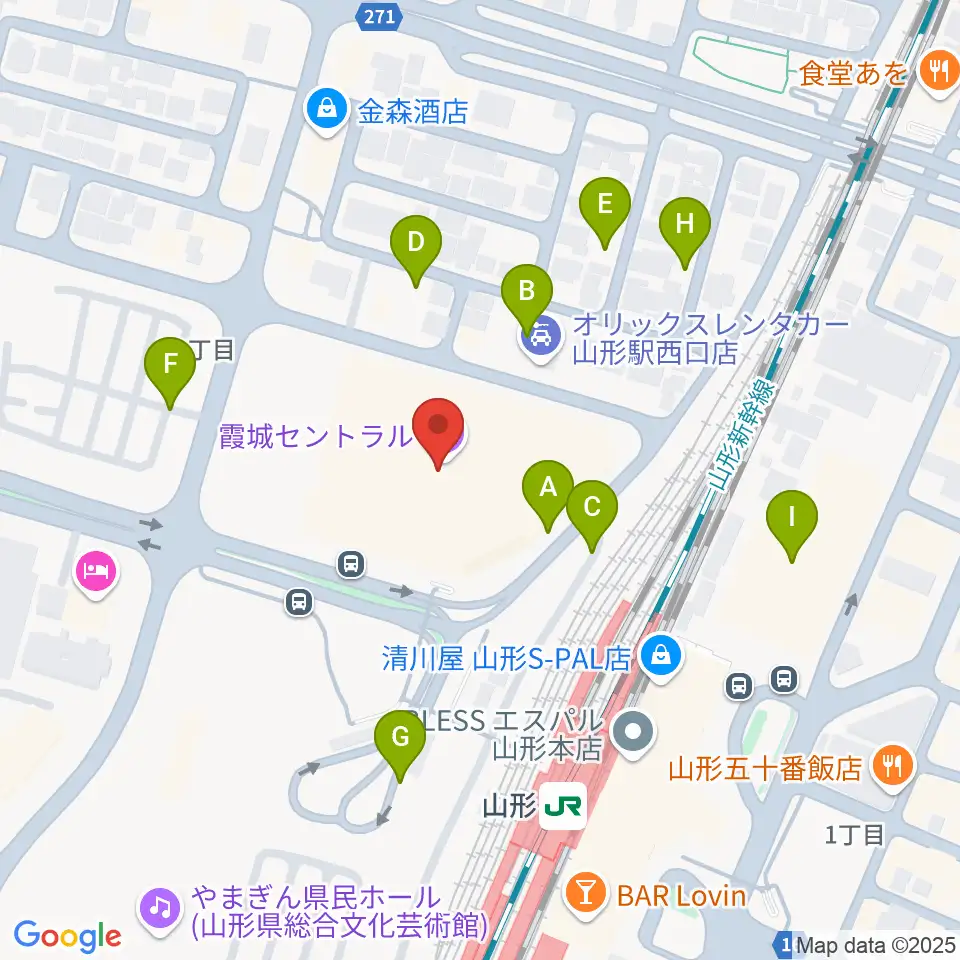 ソラリス山形周辺の駐車場・コインパーキング一覧地図
