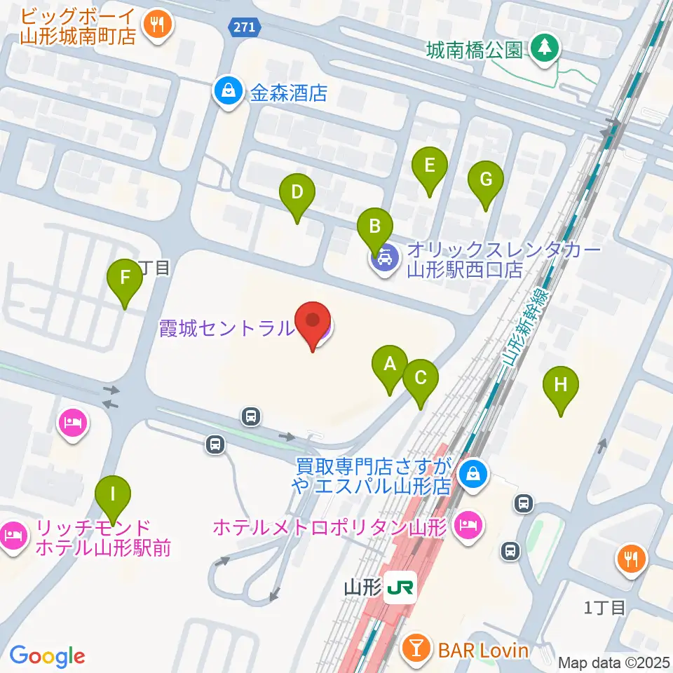 ソラリス山形周辺の駐車場・コインパーキング一覧地図