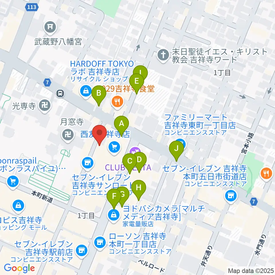 吉祥寺Mojo Cafe周辺の駐車場・コインパーキング一覧地図