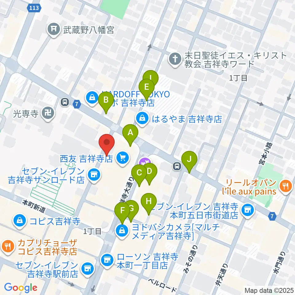 吉祥寺Mojo Cafe周辺の駐車場・コインパーキング一覧地図