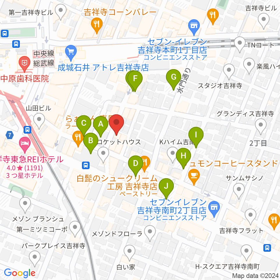 吉祥寺 南郷7丁目周辺の駐車場・コインパーキング一覧地図