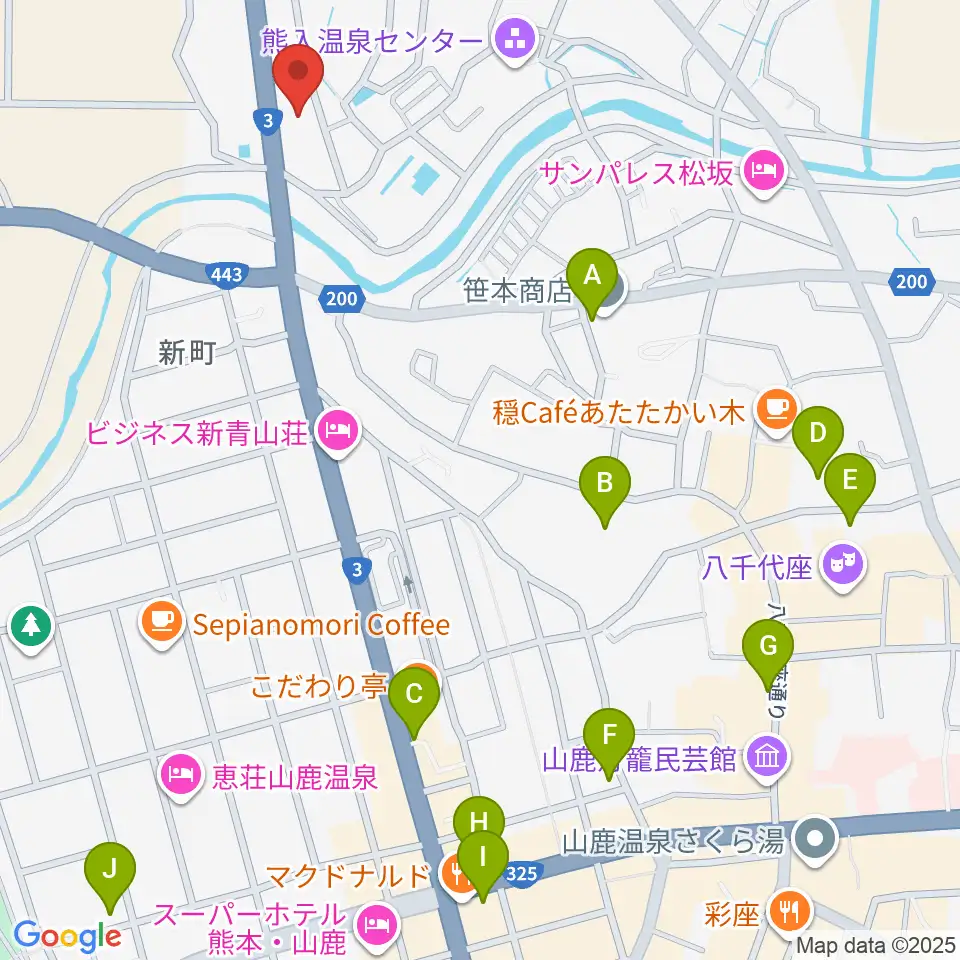 山鹿楽器店 N,Y-MUSIC周辺の駐車場・コインパーキング一覧地図