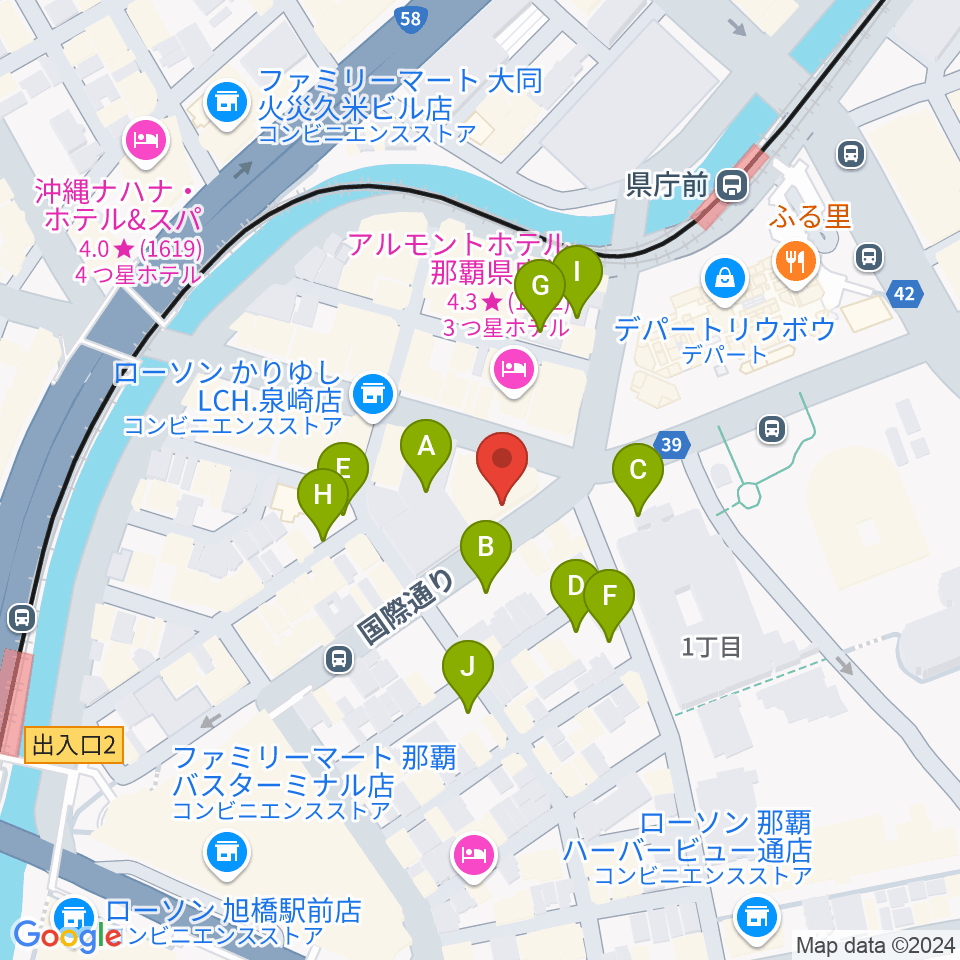 琉球新報ホール周辺の駐車場・コインパーキング一覧地図